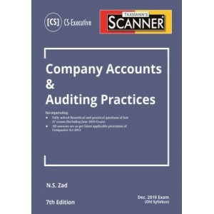 Taxmann's Cracker on Company Accounts & Auditing Practices for CS Executive December 2019 Exam [Old Syllabus] by N. S. Zad